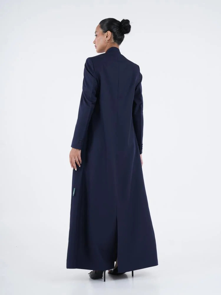 Premium Navy Blue Blazer Abaya with Matching Shaila