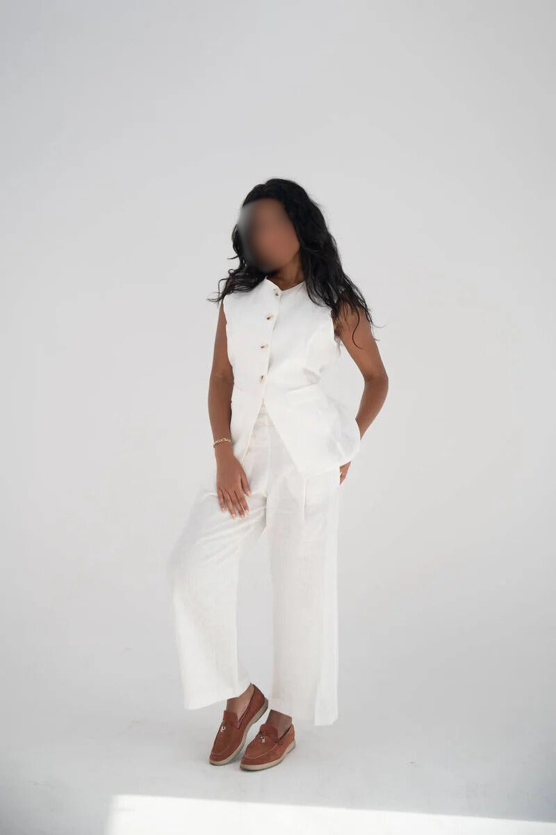 White vest and pants set