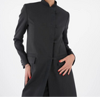 Premium Black Mandarin Collar Open Abaya