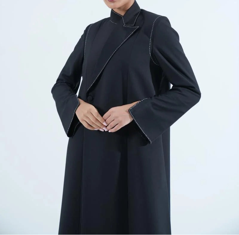 Hand-Embroidered Blazer Abaya