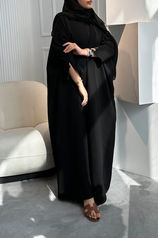 Black buttons classic Abaya