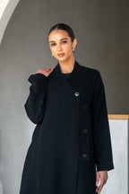 Black crepe abaya for daily wear