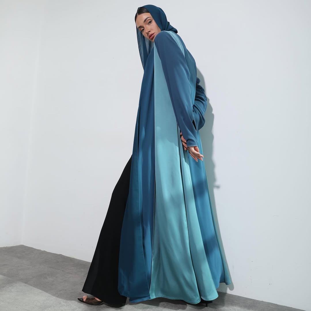 Ocean Blue Abaya with Shaila
