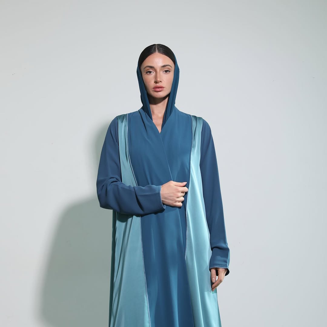 Ocean Blue Abaya with Shaila