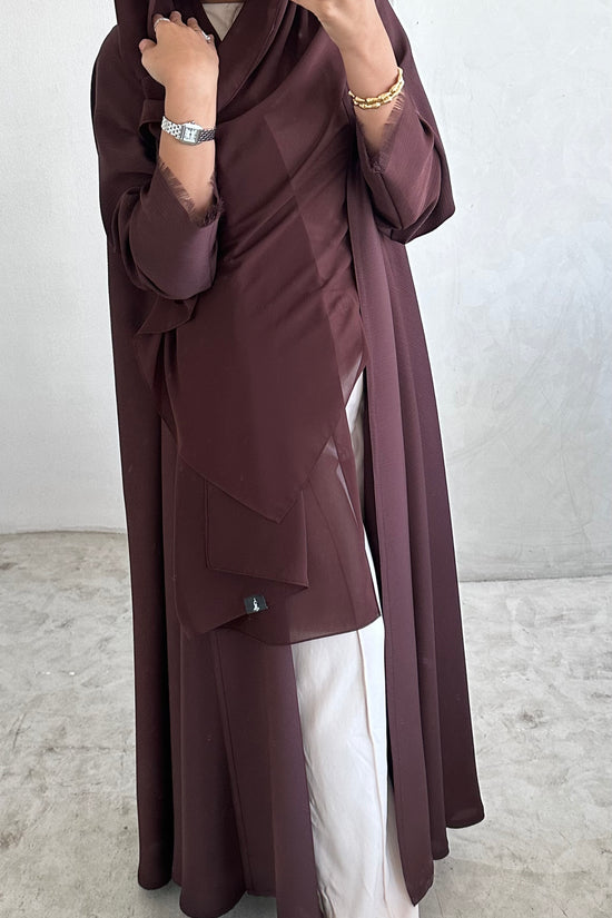 Cloche Cut Abaya - Brown
