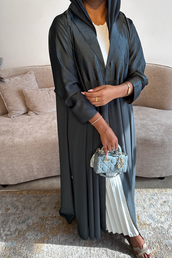 Flared cut with a collar Abaya - Green