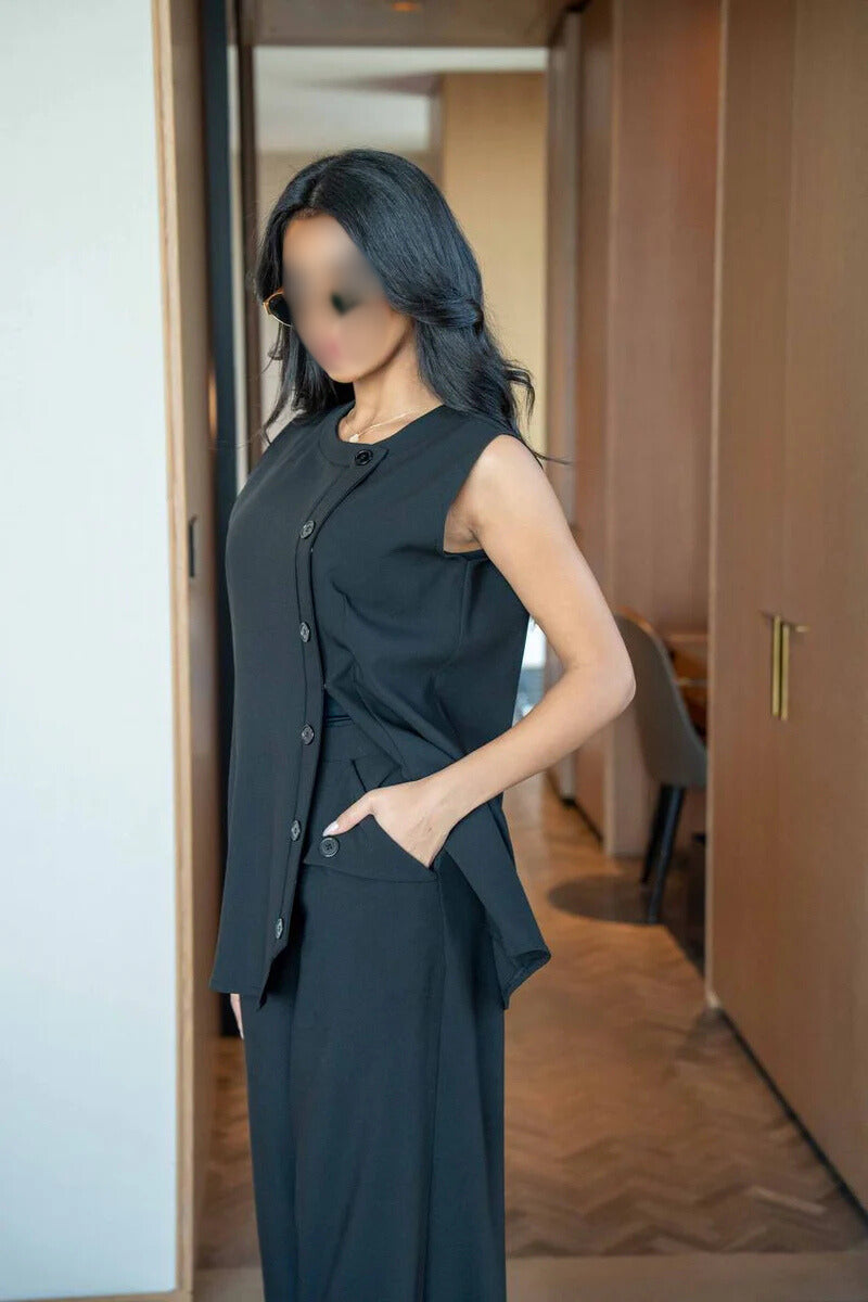 Black Blouse and Pants Set
