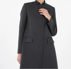 Premium Black Mandarin Collar Open Abaya
