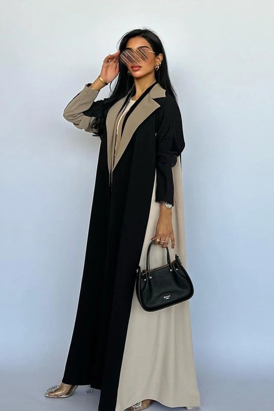 Black & Brown Blazer Abaya