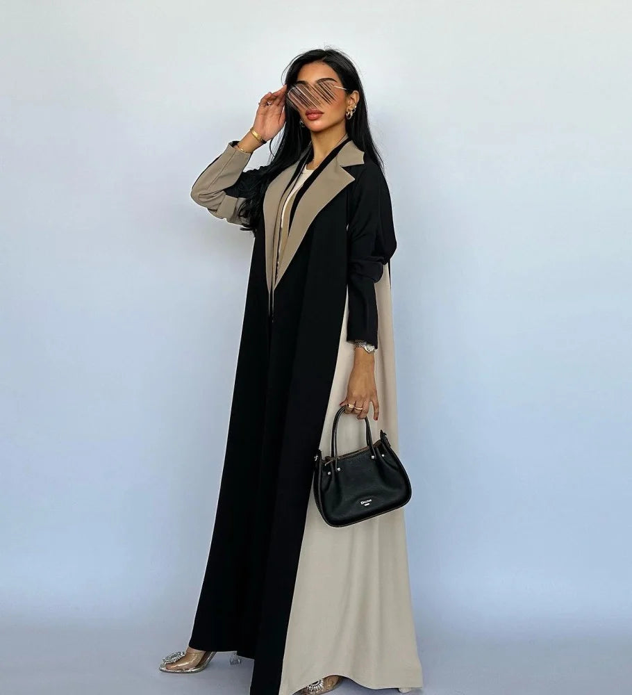 Black & Brown Blazer Abaya