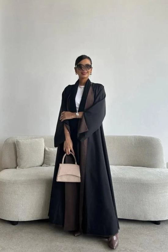 Reversible Abaya with Shaila, Black & Brown