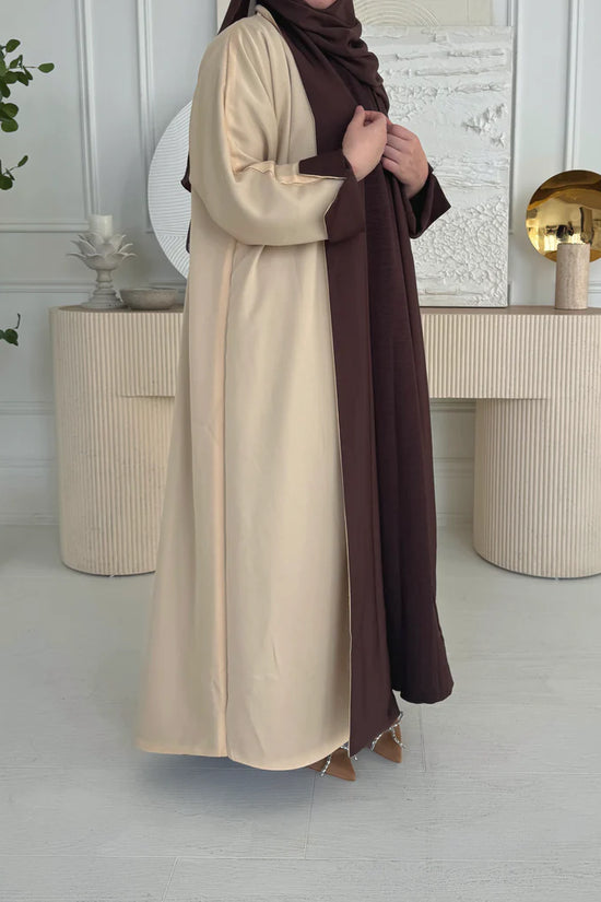 Nada Reversible Abaya - Brown and Beige