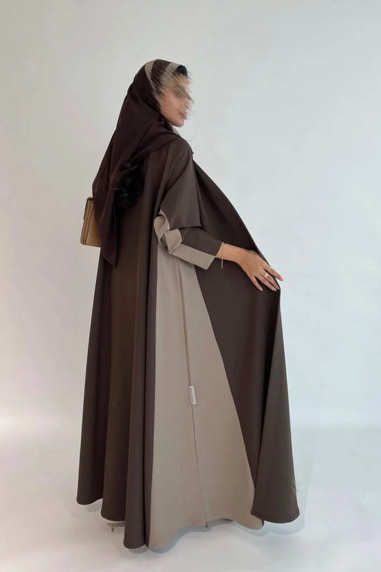 Double Tone Abaya - Brown