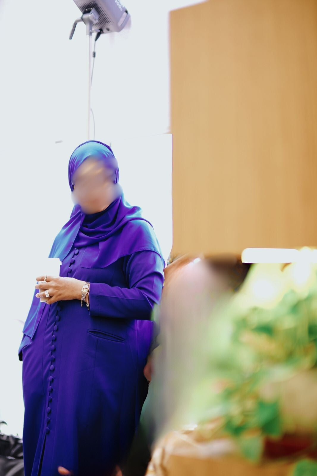 Royal Blue abaya with Shaila