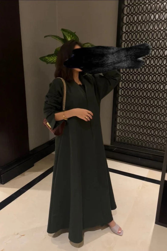 Olive Cloche cut Abaya