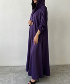 Elegant Plum Abaya with Matching Shaila