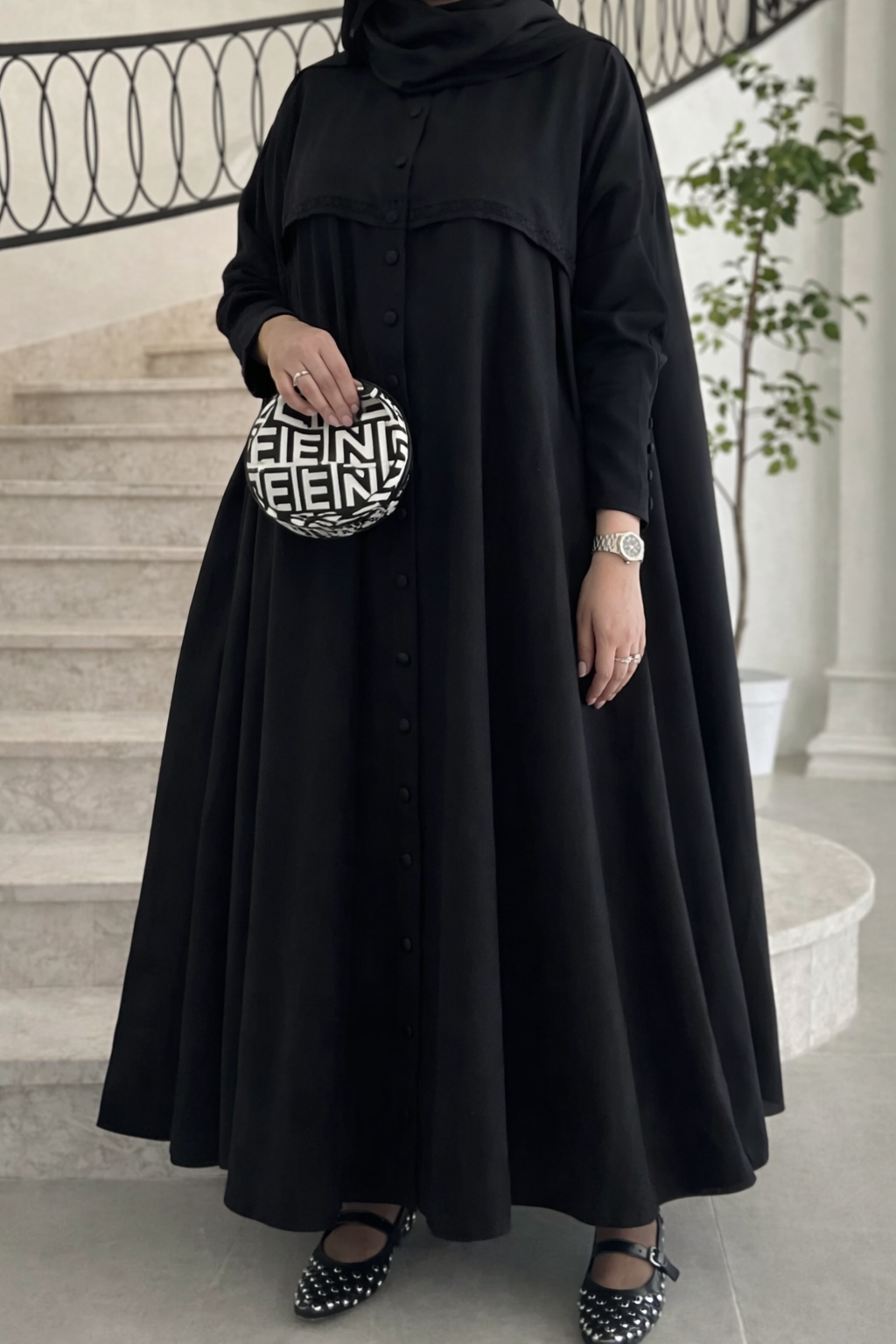 Black Plain Summer Abaya 012