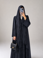 Charcoal Grey Printed Abaya