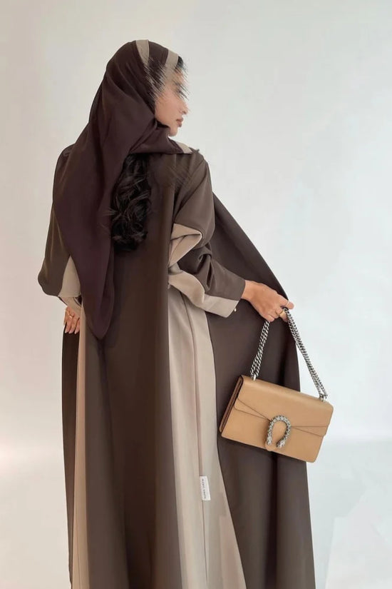 Double Tone Abaya - Brown