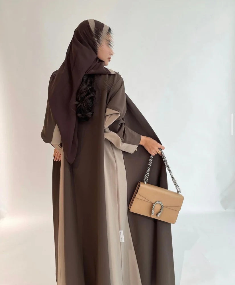 Double Tone Abaya - Brown