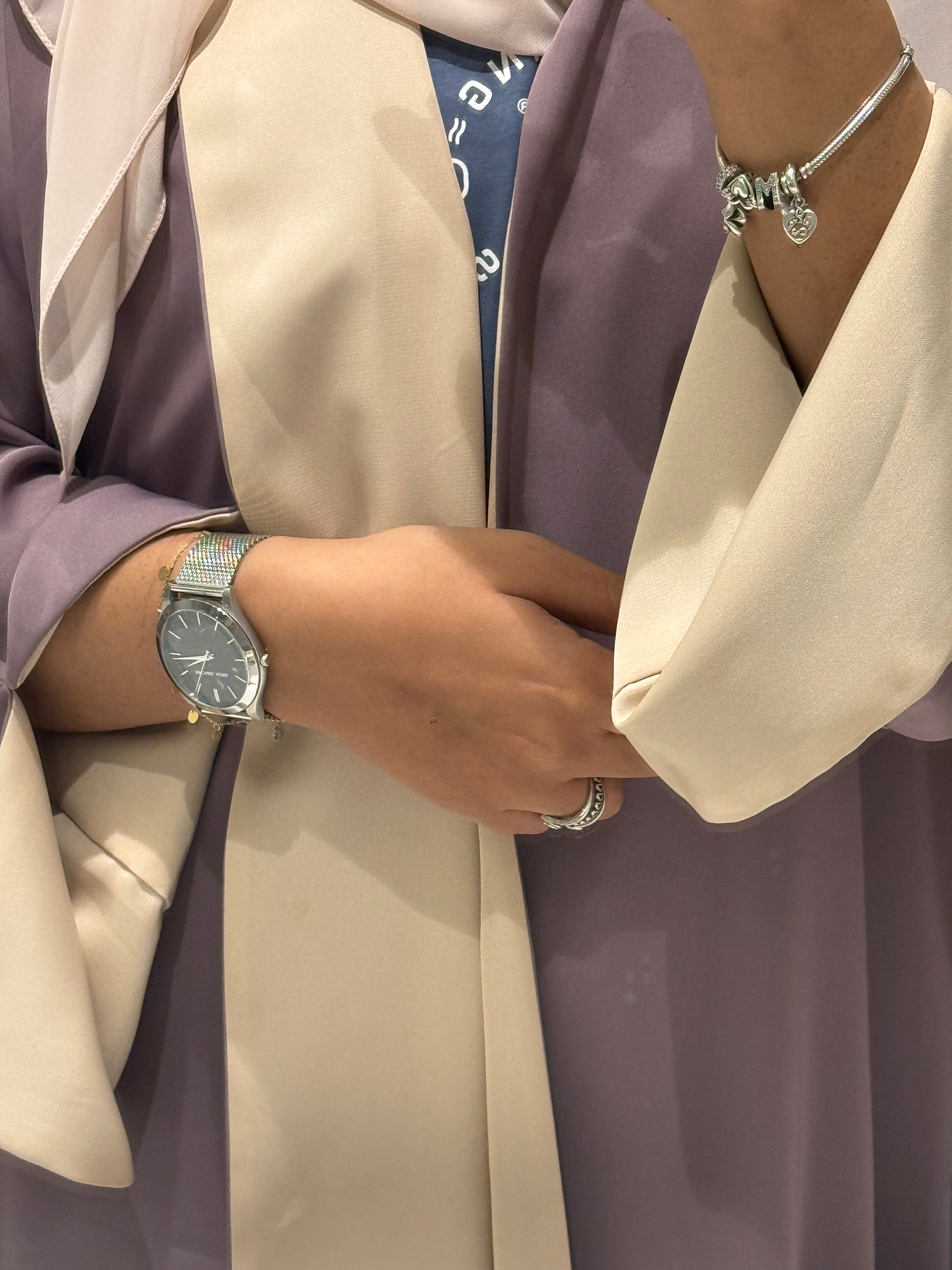 Reversible Abaya with Shaila , Mauve & Beige