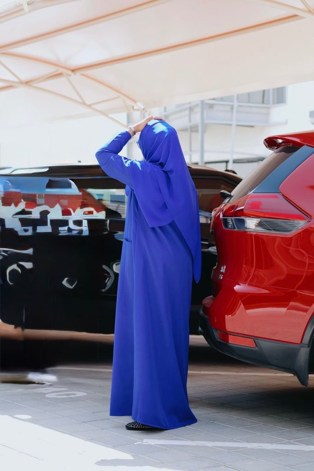 Royal Blue abaya with Shaila