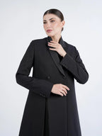 Black Blazer Abaya with Rear Opening