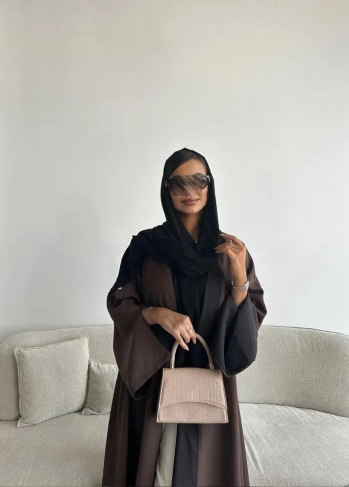 Reversible Abaya with Shaila, Black & Brown