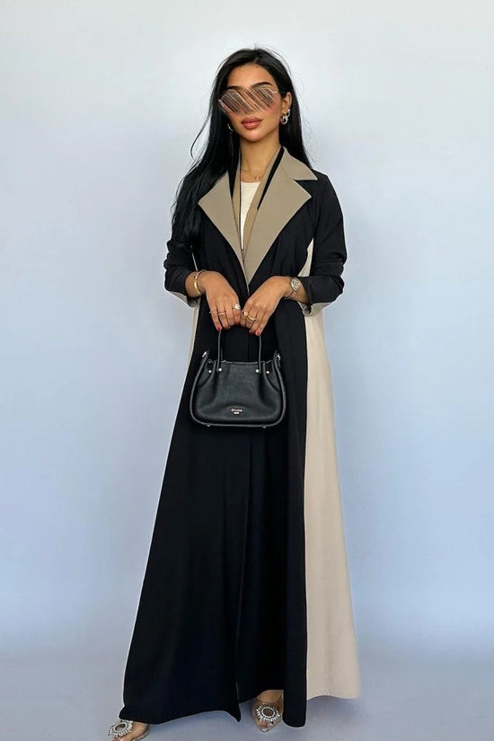 Black & Brown Blazer Abaya