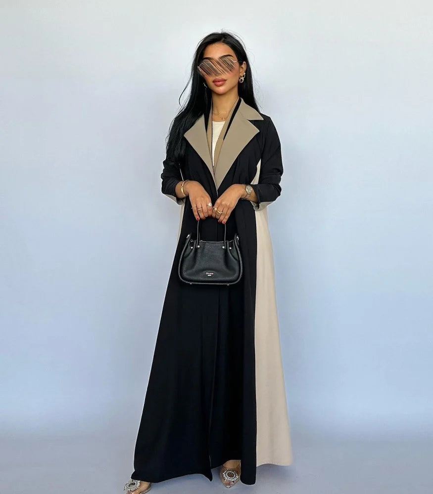 Black & Brown Blazer Abaya