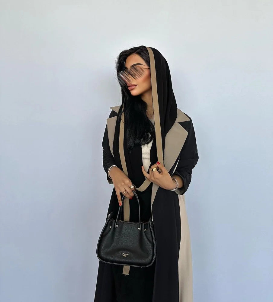 Black & Brown Blazer Abaya