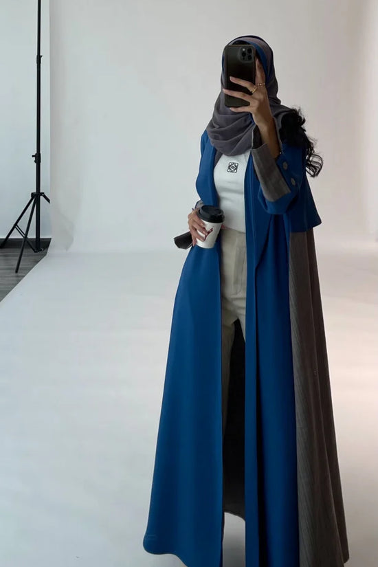 Double Tone Abaya - Blue