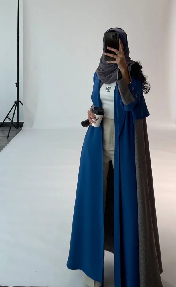 Double Tone Abaya - Blue