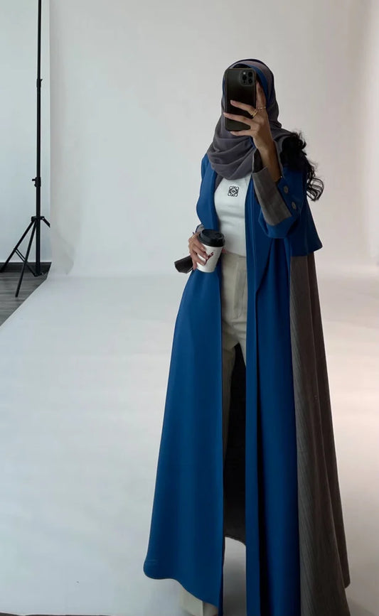 Double Tone Abaya - Blue