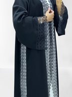 Classic Lace Abaya with Shaila, Black, L0110