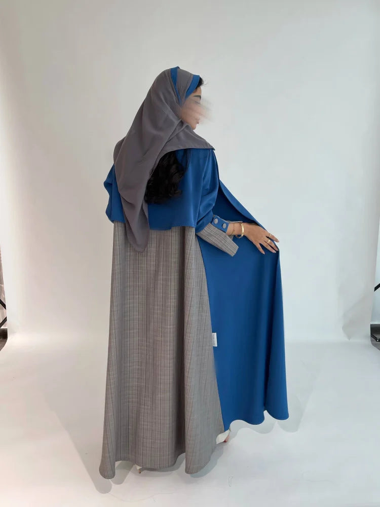 Double Tone Abaya - Blue