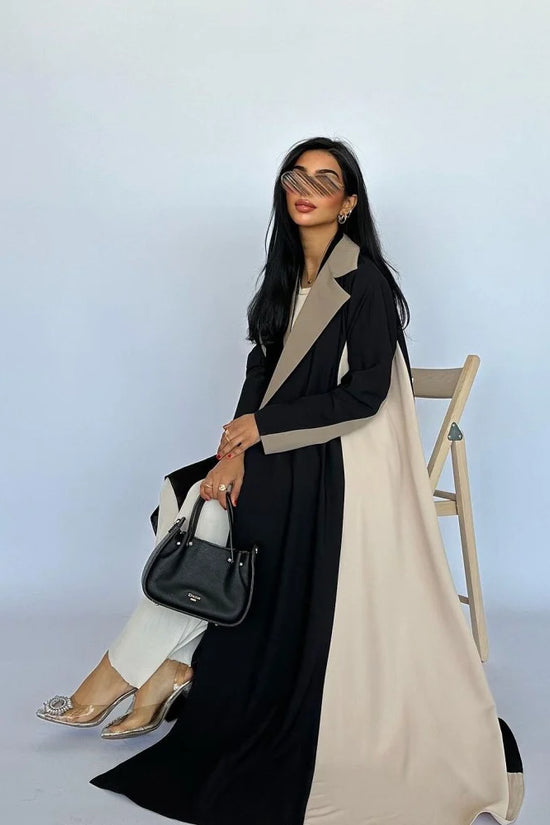 Black & Brown Blazer Abaya