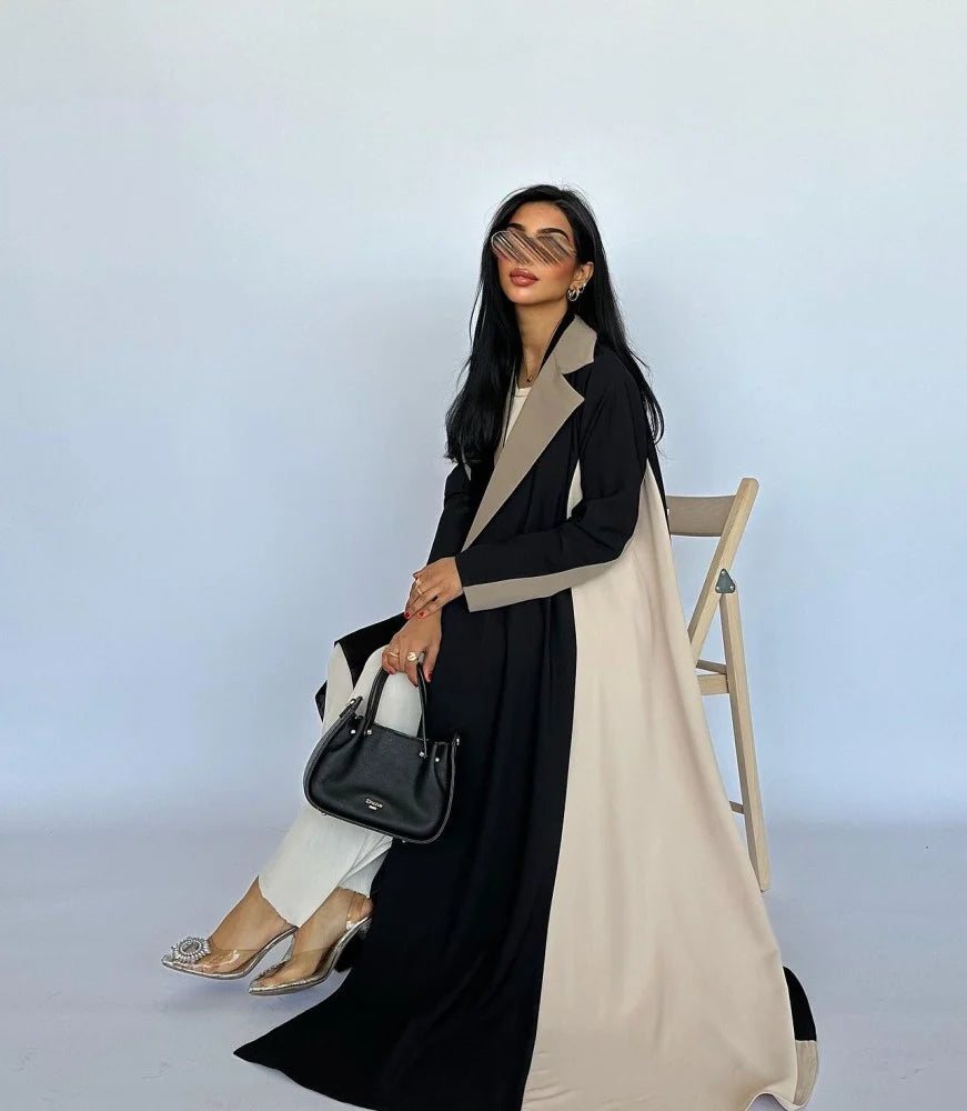 Black & Brown Blazer Abaya