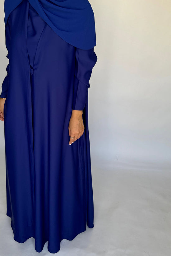 Royal Blue Soft Crepe Abaya, With Matching Under Abaya Dress & Shaila