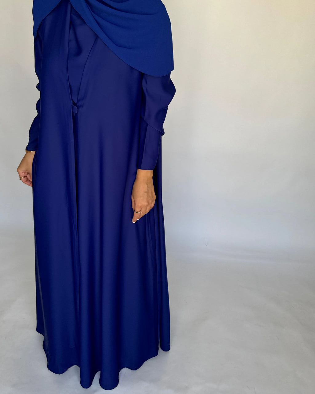 Royal Blue Soft Crepe Abaya, With Matching Under Abaya Dress & Shaila