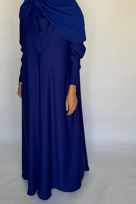 Royal Blue Soft Crepe Abaya, With Matching Under Abaya Dress & Shaila
