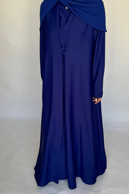 Royal Blue Soft Crepe Abaya, With Matching Under Abaya Dress & Shaila