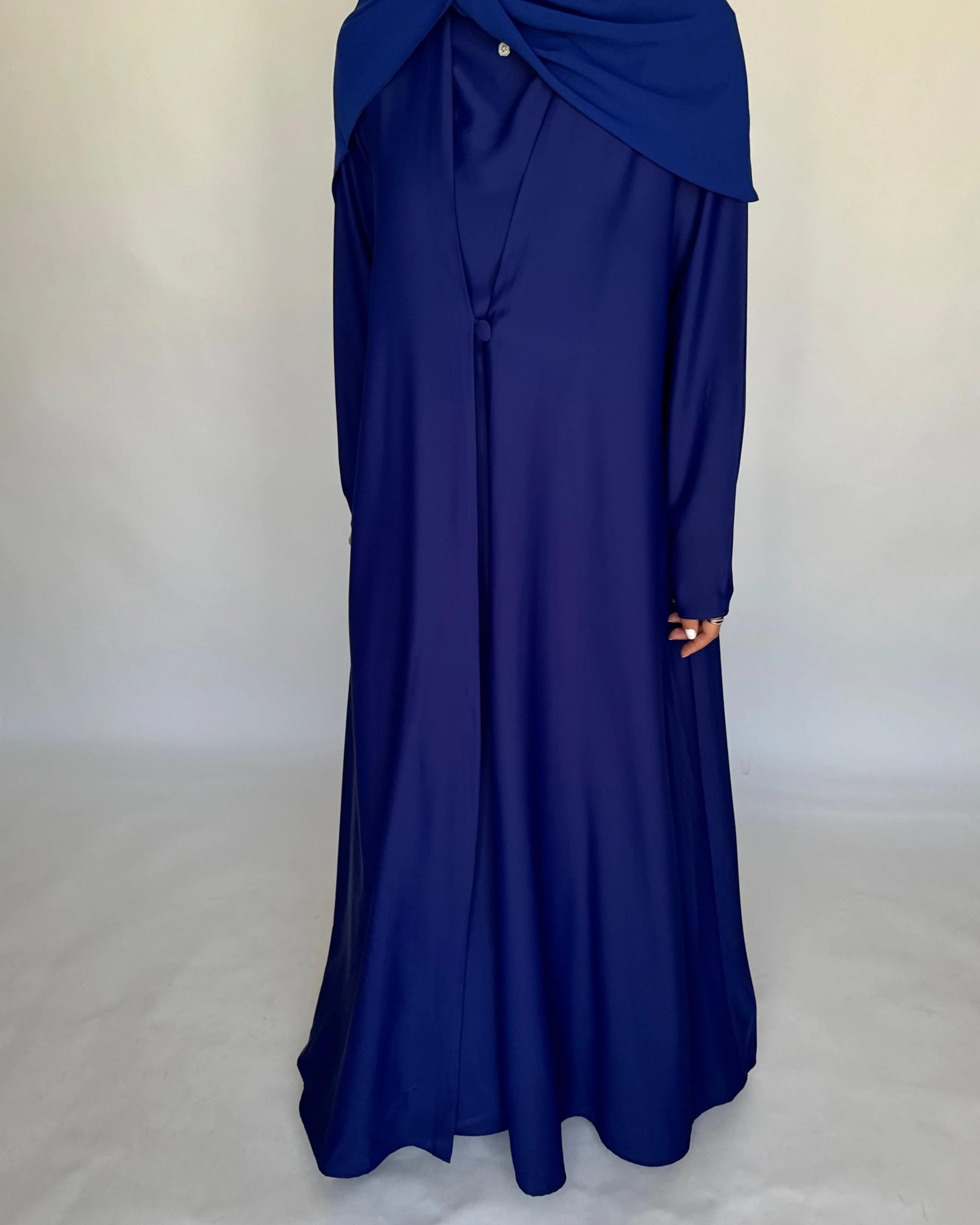 Royal Blue Soft Crepe Abaya, With Matching Under Abaya Dress & Shaila