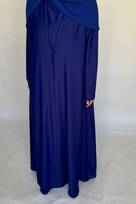 Royal Blue Soft Crepe Abaya, With Matching Under Abaya Dress & Shaila