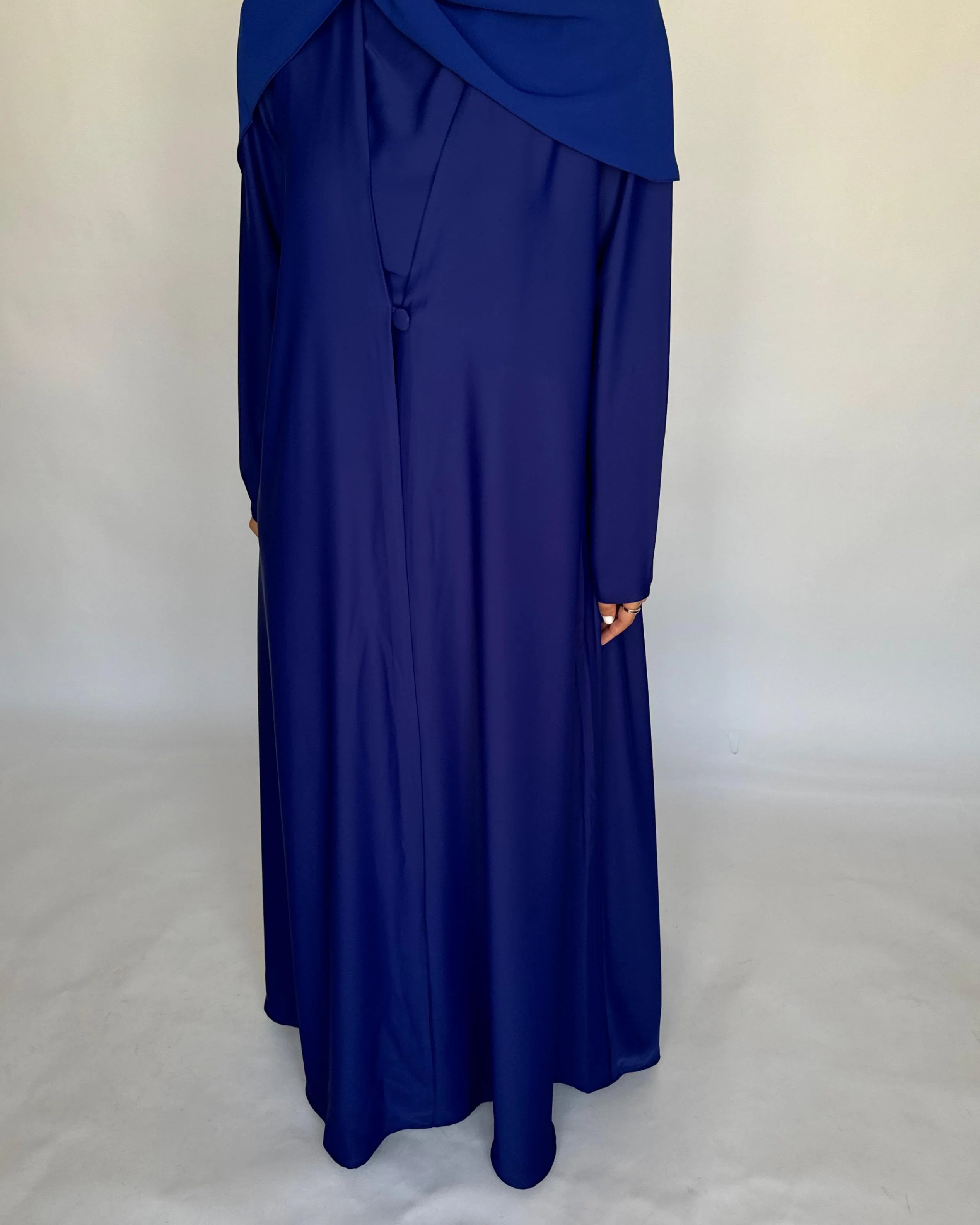 Royal Blue Soft Crepe Abaya, With Matching Under Abaya Dress & Shaila