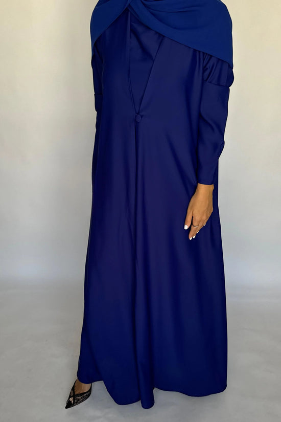 Royal Blue Soft Crepe Abaya, With Matching Under Abaya Dress & Shaila