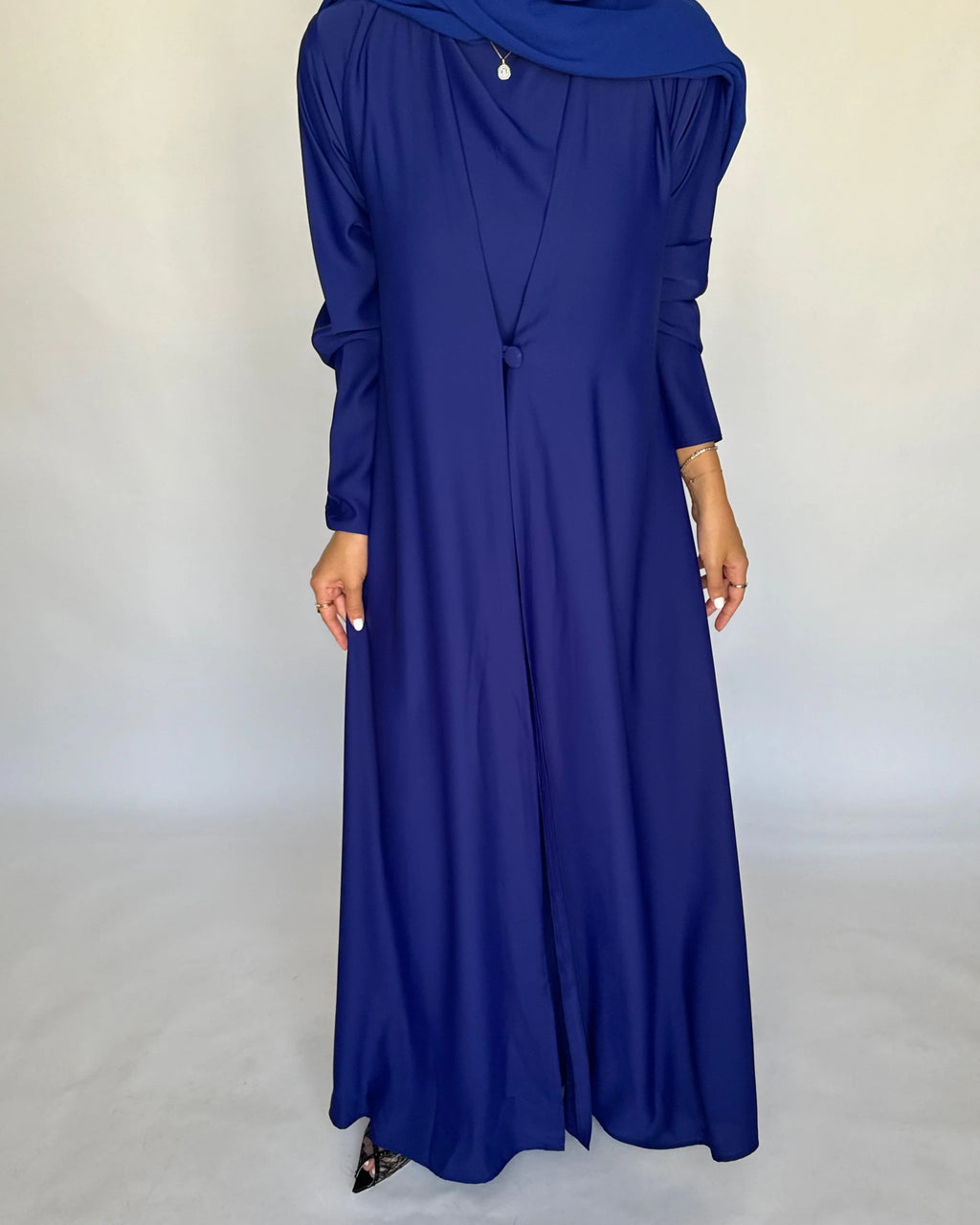 Royal Blue Soft Crepe Abaya, With Matching Under Abaya Dress & Shaila