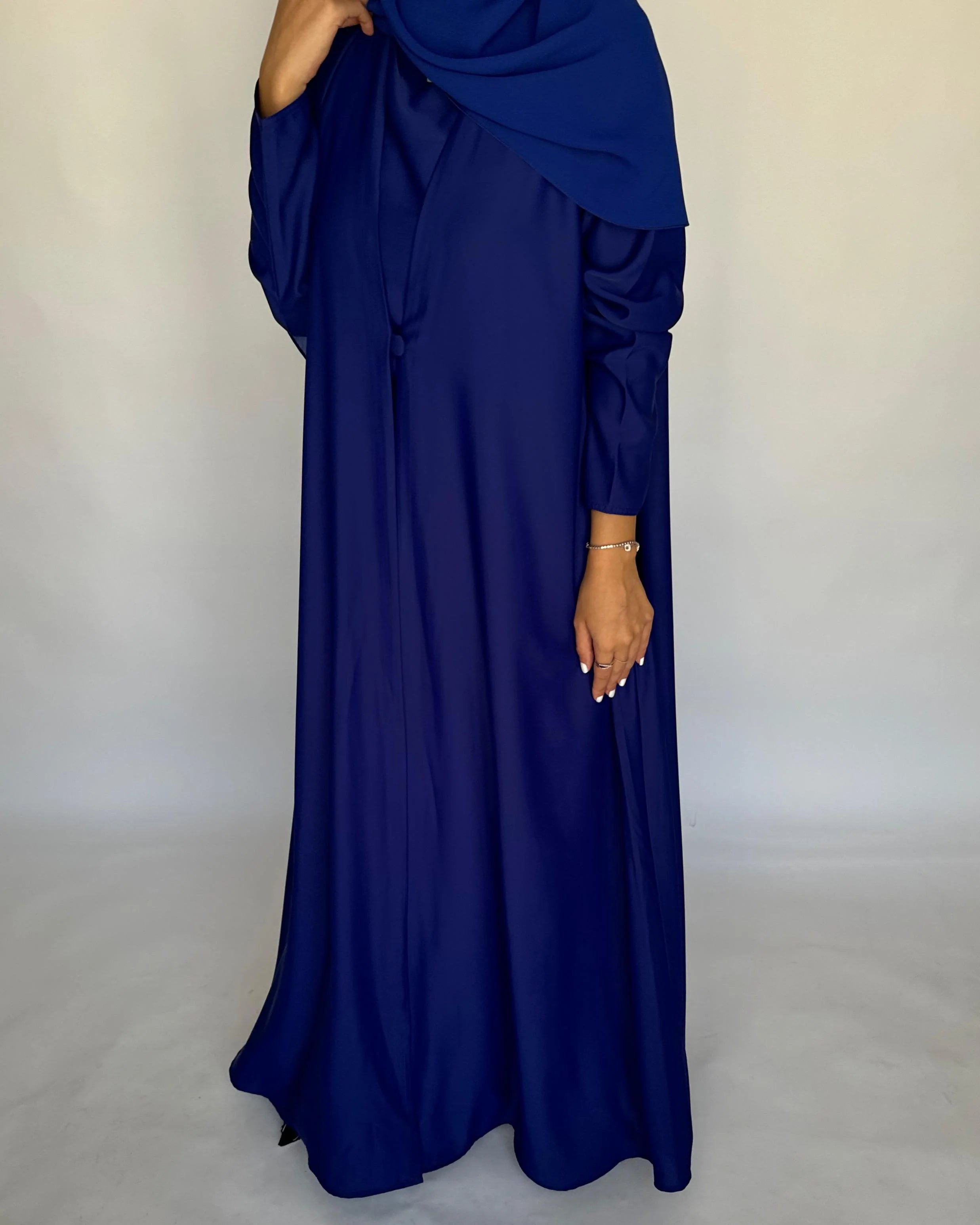 Royal Blue Soft Crepe Abaya, With Matching Under Abaya Dress & Shaila