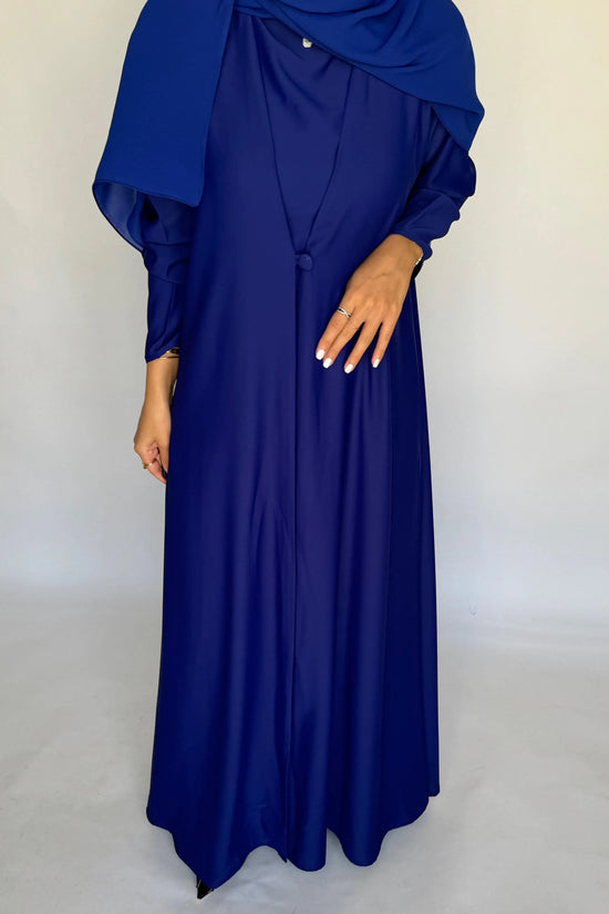 Royal Blue Soft Crepe Abaya, With Matching Under Abaya Dress & Shaila