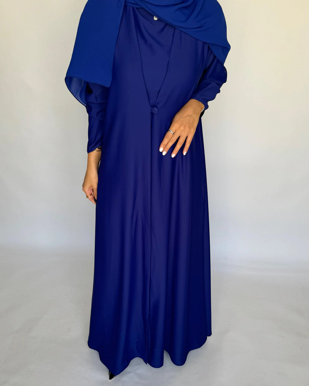 Royal Blue Soft Crepe Abaya, With Matching Under Abaya Dress & Shaila